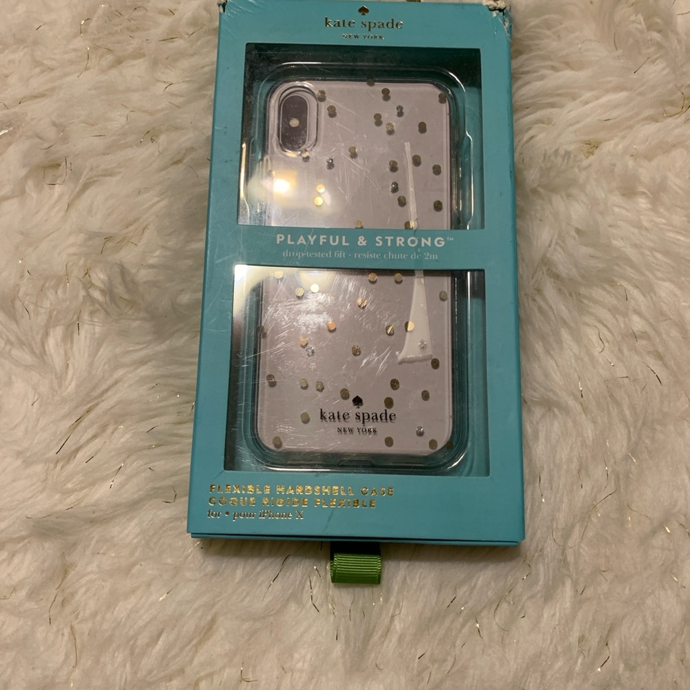 Kate Spade Flexible Hardshell Case for iPhone XS/iPhone X clear/gold dot gems